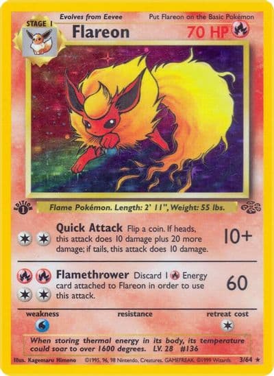 Flareon (3) Jungle Pokemon card