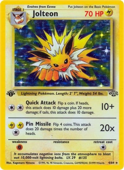 Jolteon (4) Jungle Pokemon card