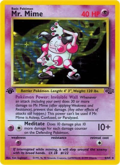 Mr. Mime (6) Jungle Pokemon card