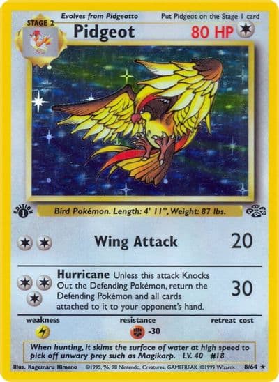 Pidgeot (8) Jungle Pokemon card