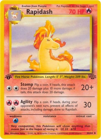 Rapidash Jungle Pokemon card