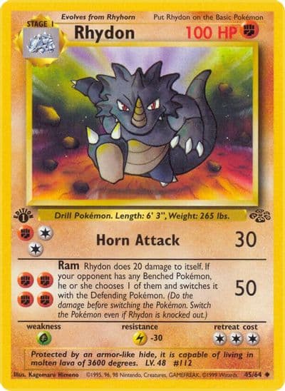 Rhydon Jungle Pokemon card