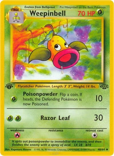 Weepinbell Jungle Pokemon card