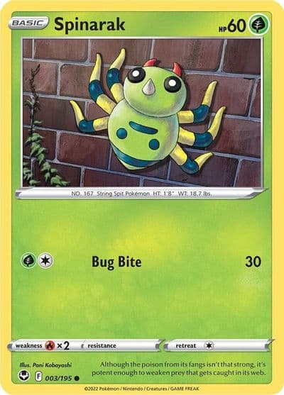Spinarak SWSH12: Silver Tempest Pokemon card