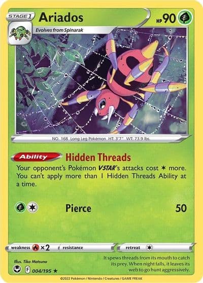 Ariados SWSH12: Silver Tempest Pokemon card