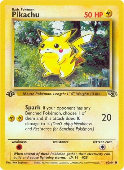 Pikachu Jungle Pokemon card