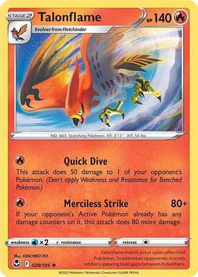 Talonflame SWSH12: Silver Tempest Pokemon card
