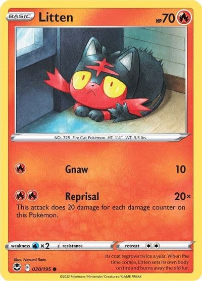Litten SWSH12: Silver Tempest Pokemon card