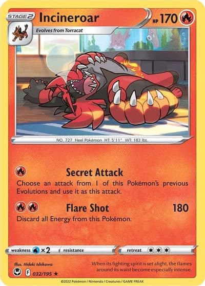 Incineroar SWSH12: Silver Tempest Pokemon card