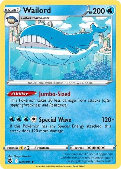 Wailord SWSH12: Silver Tempest Pokemon card