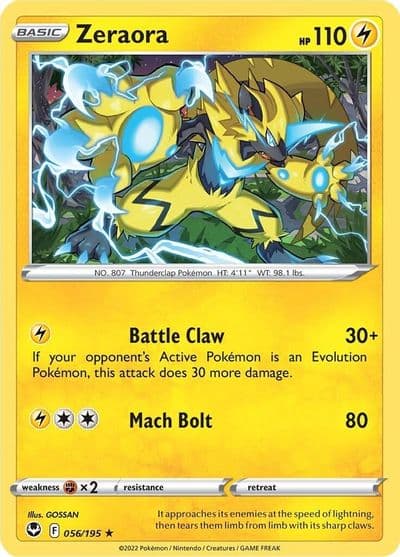 Zeraora SWSH12: Silver Tempest Pokemon card