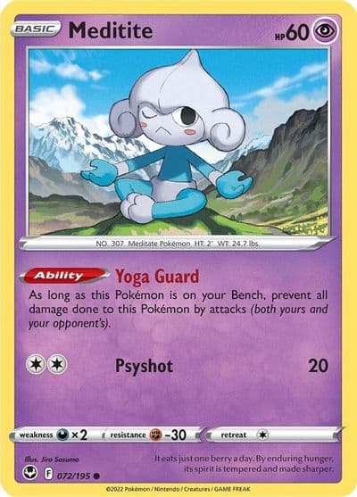 Meditite SWSH12: Silver Tempest Pokemon card