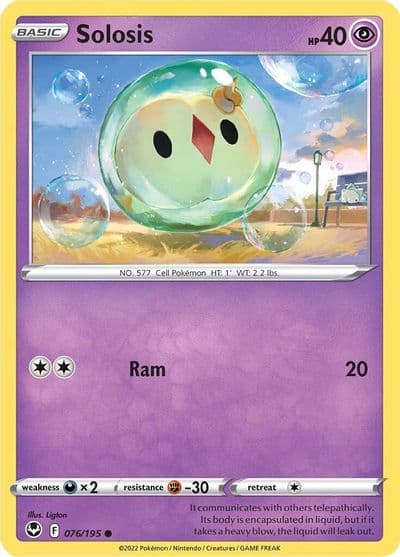Solosis SWSH12: Silver Tempest Pokemon card