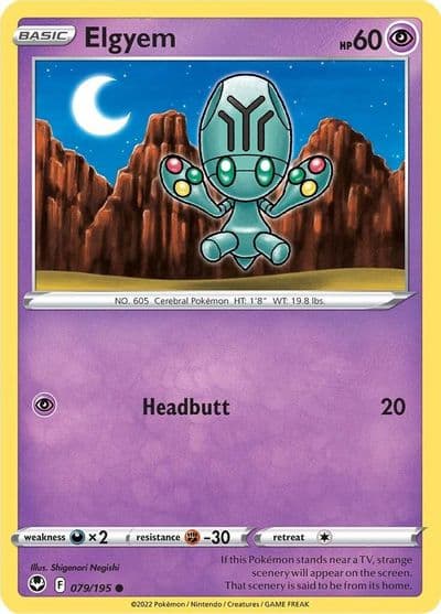 Elgyem SWSH12: Silver Tempest Pokemon card