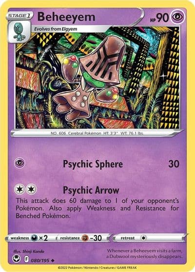 Beheeyem SWSH12: Silver Tempest Pokemon card