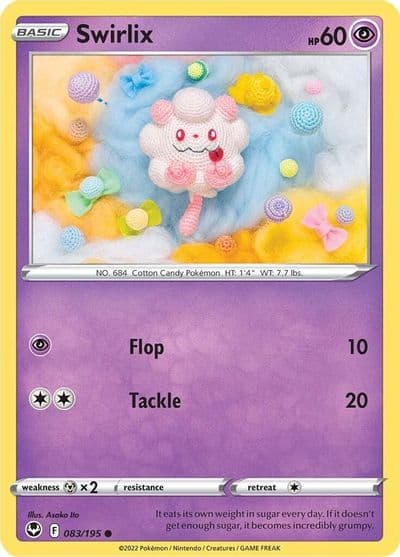Swirlix SWSH12: Silver Tempest Pokemon card