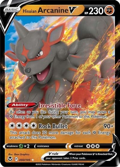 Hisuian Arcanine V SWSH12: Silver Tempest Pokemon card