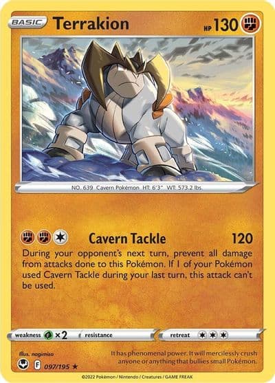 Terrakion SWSH12: Silver Tempest Pokemon card