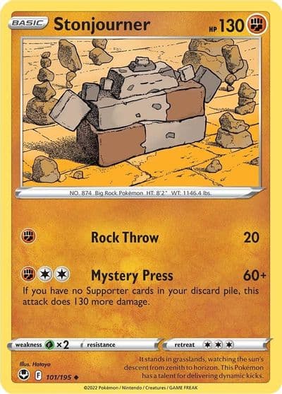 Stonjourner SWSH12: Silver Tempest Pokemon card