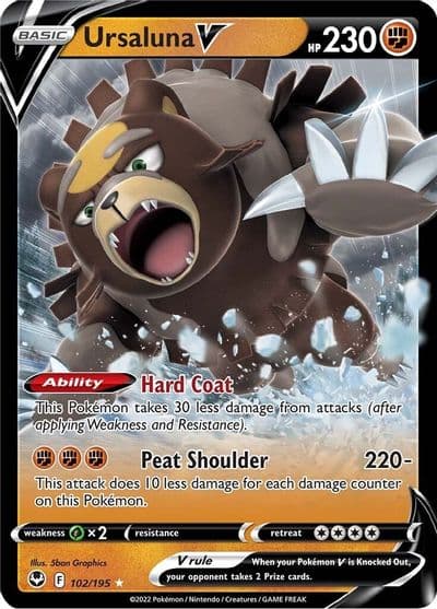 Ursaluna V SWSH12: Silver Tempest Pokemon card