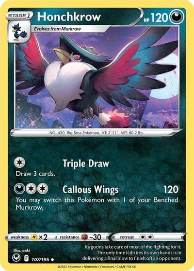 Honchkrow SWSH12: Silver Tempest Pokemon card