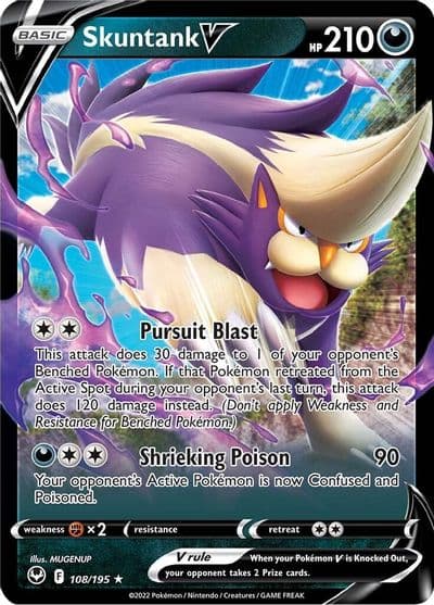Skuntank V SWSH12: Silver Tempest Pokemon card