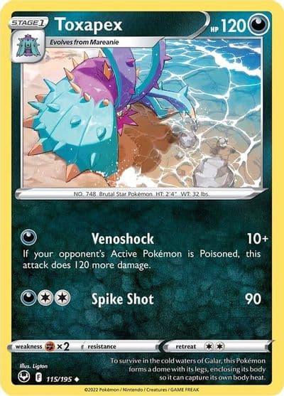 Toxapex SWSH12: Silver Tempest Pokemon card