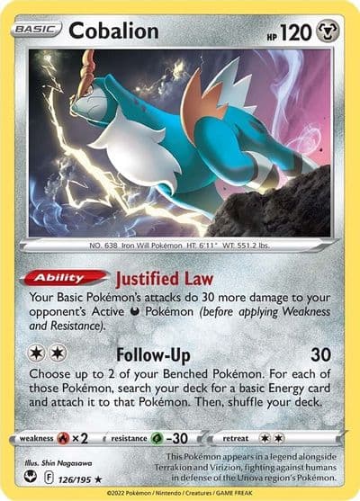 Cobalion SWSH12: Silver Tempest Pokemon card