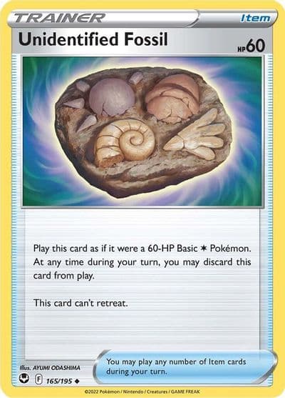 Unidentified Fossil SWSH12: Silver Tempest Pokemon card