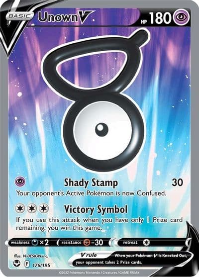 Unown V (Full Art) SWSH12: Silver Tempest Pokemon card