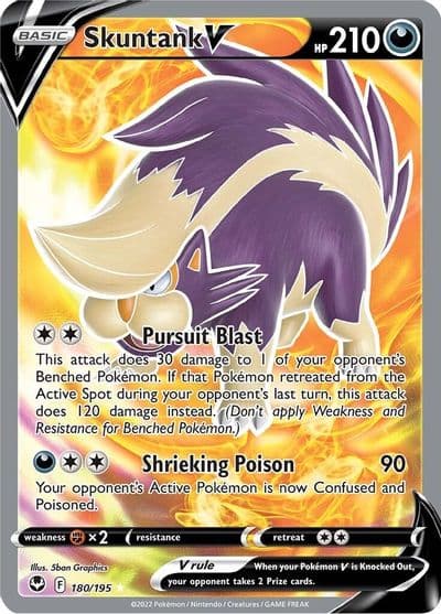 Skuntank V (Full Art) SWSH12: Silver Tempest Pokemon card