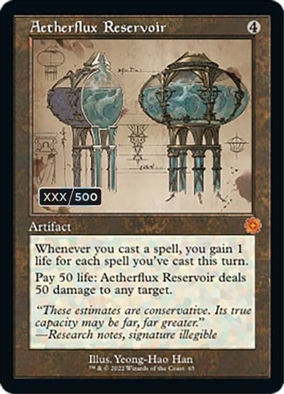 Aetherflux Reservoir Schematic Serial Numbered The Brothers' War: Retro Frame Artifacts Magic card