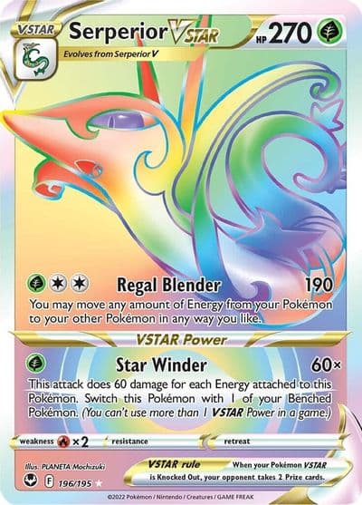 Serperior VSTAR (Secret) SWSH12: Silver Tempest Pokemon card