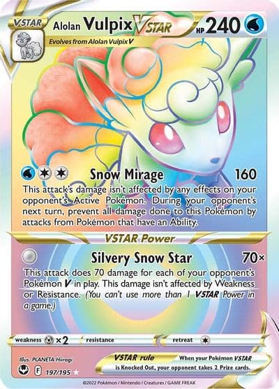 Alolan Vulpix VSTAR (Secret) SWSH12: Silver Tempest Pokemon card