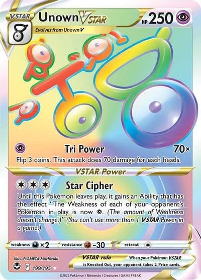 Unown VSTAR (Secret) SWSH12: Silver Tempest Pokemon card