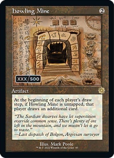 Howling Mine Schematic Serial Numbered The Brothers' War: Retro Frame Artifacts Magic card