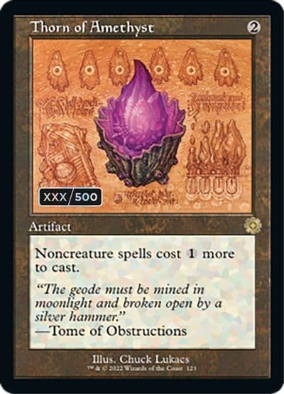 Thorn of Amethyst Schematic Serial Numbered The Brothers' War: Retro Frame Artifacts Magic card