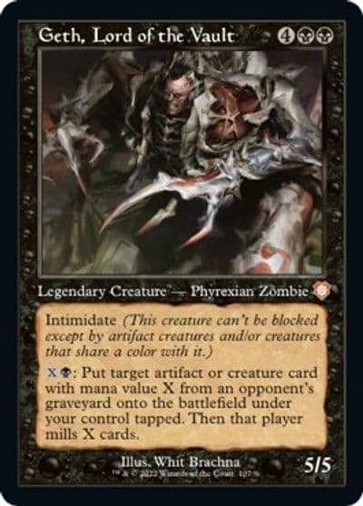 Geth Lord of the Vault Retro Frame Commander: The Brothers' War Magic card