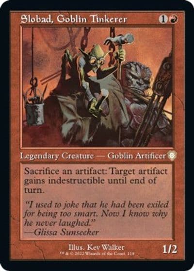 Slobad Goblin Tinkerer Retro Frame Commander: The Brothers' War Magic card