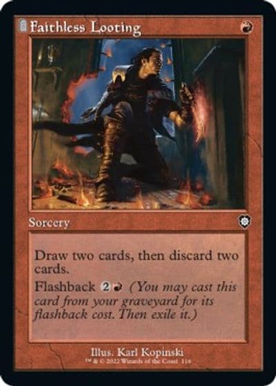 Faithless Looting Retro Frame Commander: The Brothers' War Magic card