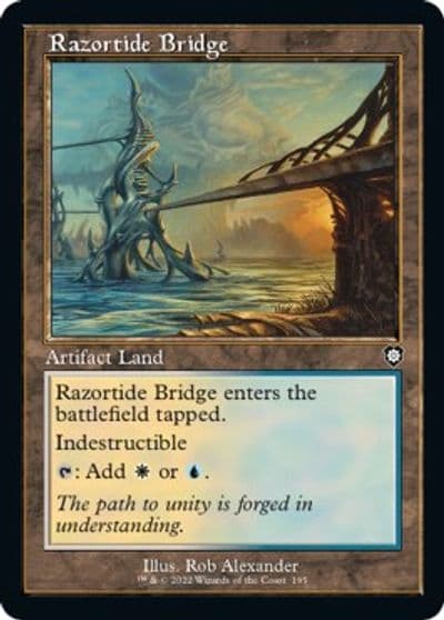 Razortide Bridge Retro Frame Commander: The Brothers' War Magic card