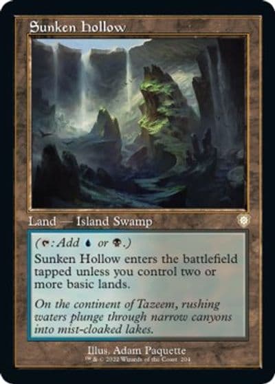 Sunken Hollow Retro Frame Commander: The Brothers' War Magic card