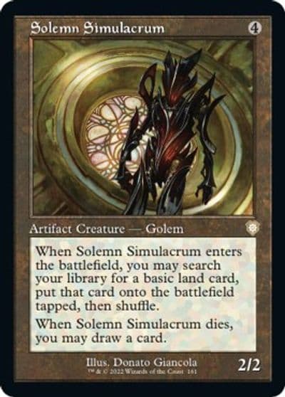 Solemn Simulacrum Retro Frame Commander: The Brothers' War Magic card