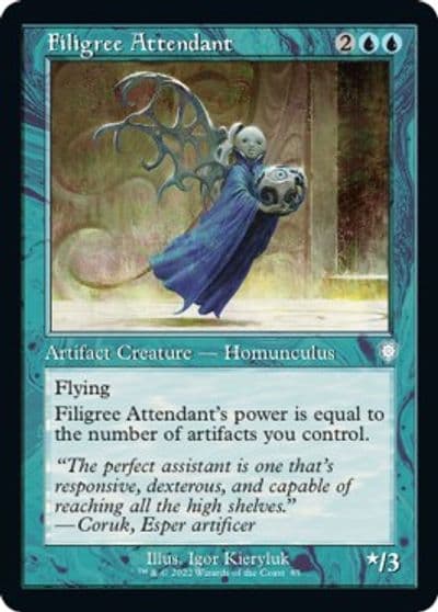 Filigree Attendant Retro Frame Commander: The Brothers' War Magic card