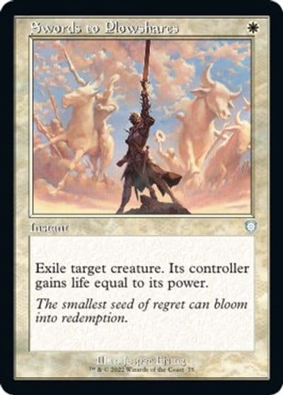 Swords to Plowshares Retro Frame Commander: The Brothers' War Magic card