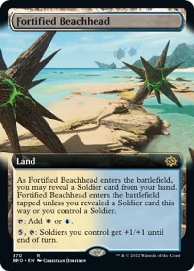 Fortified Beachhead Extended Art The Brothers' War Magic card