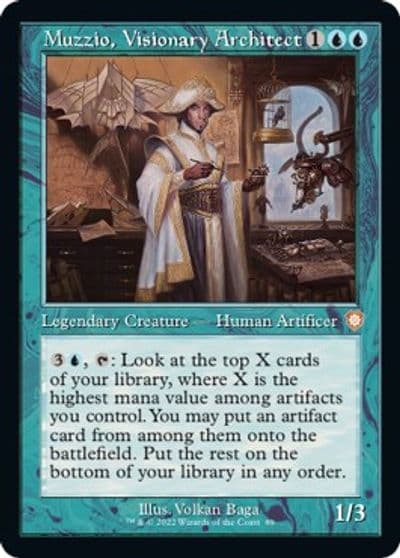Muzzio Visionary Architect Retro Frame Commander: The Brothers' War Magic card