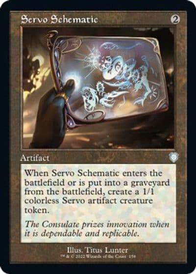 Servo Schematic Retro Frame Commander: The Brothers' War Magic card