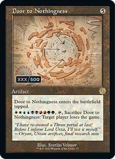 Door to Nothingness Schematic Serial Numbered The Brothers' War: Retro Frame Artifacts Magic card