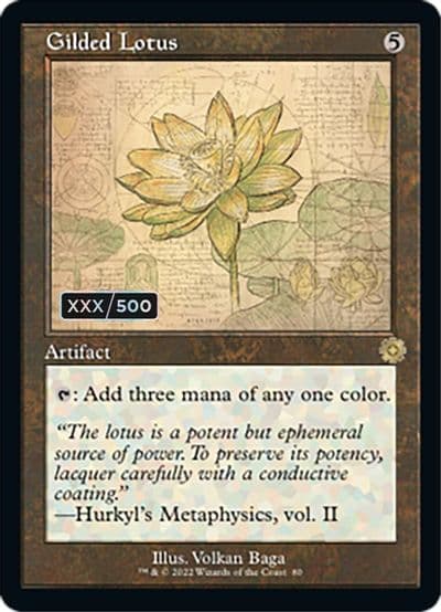 Gilded Lotus Schematic Serial Numbered The Brothers' War: Retro Frame Artifacts Magic card